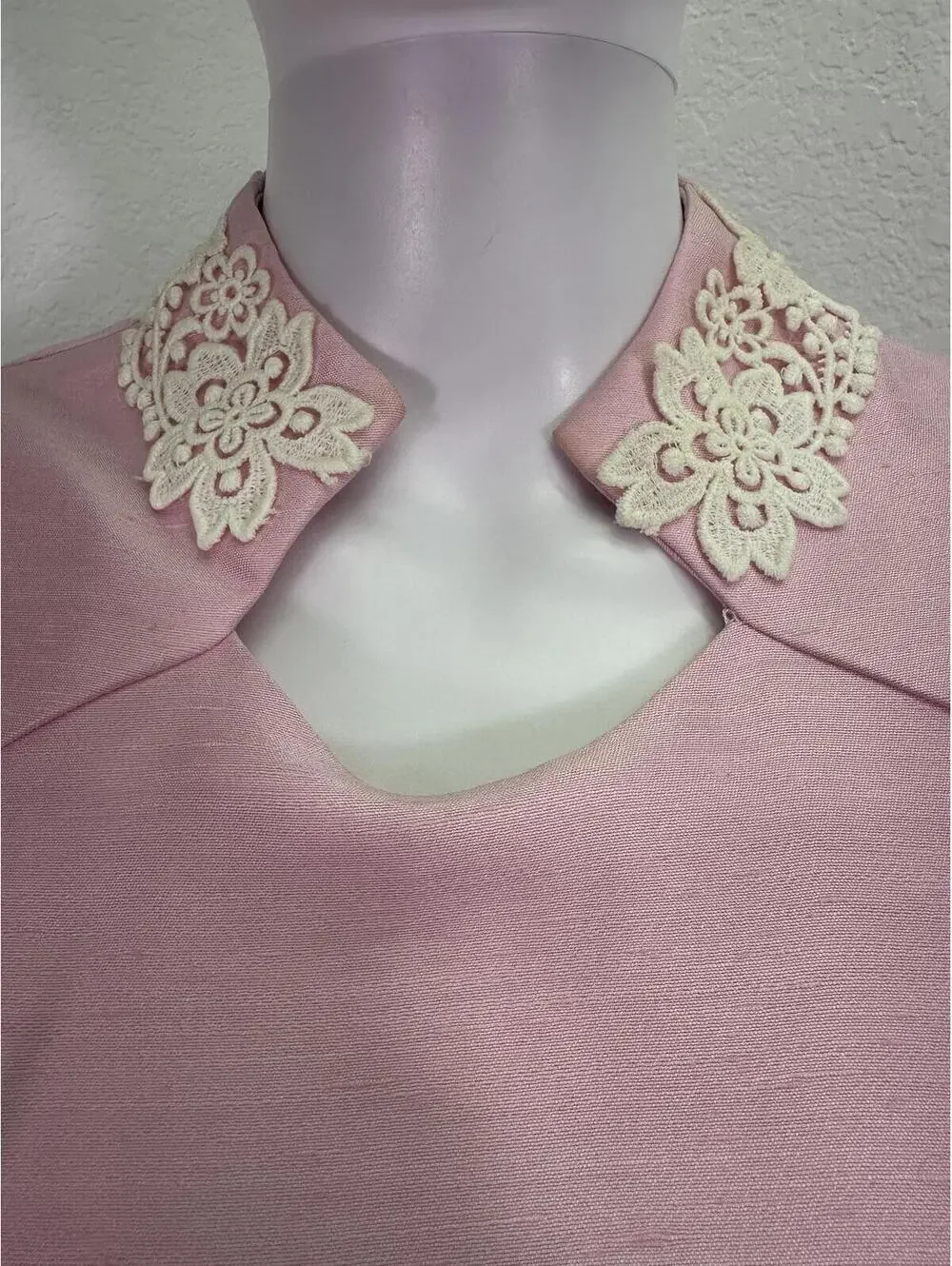 VTG 1960s Pastel Pink Occasion Dress + Coat Silk Blend Church Handmade Sz 8